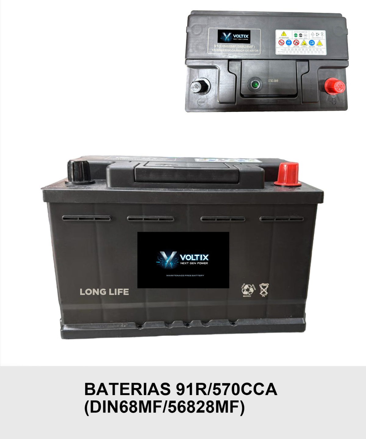 Batería VOLTIX 56828MF DIN68MF 12V 68Ah 570CCA Long Life